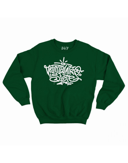 SUDADERA VERDE  VEINTICUATRO SIETE 24/7 WEAR